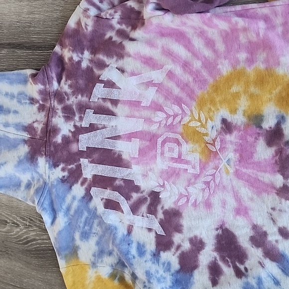 NEW! PINK Victoria's Secret Tie Dye Everyday Perfect Full Zip Hoodie Small - Picture 10 of 10